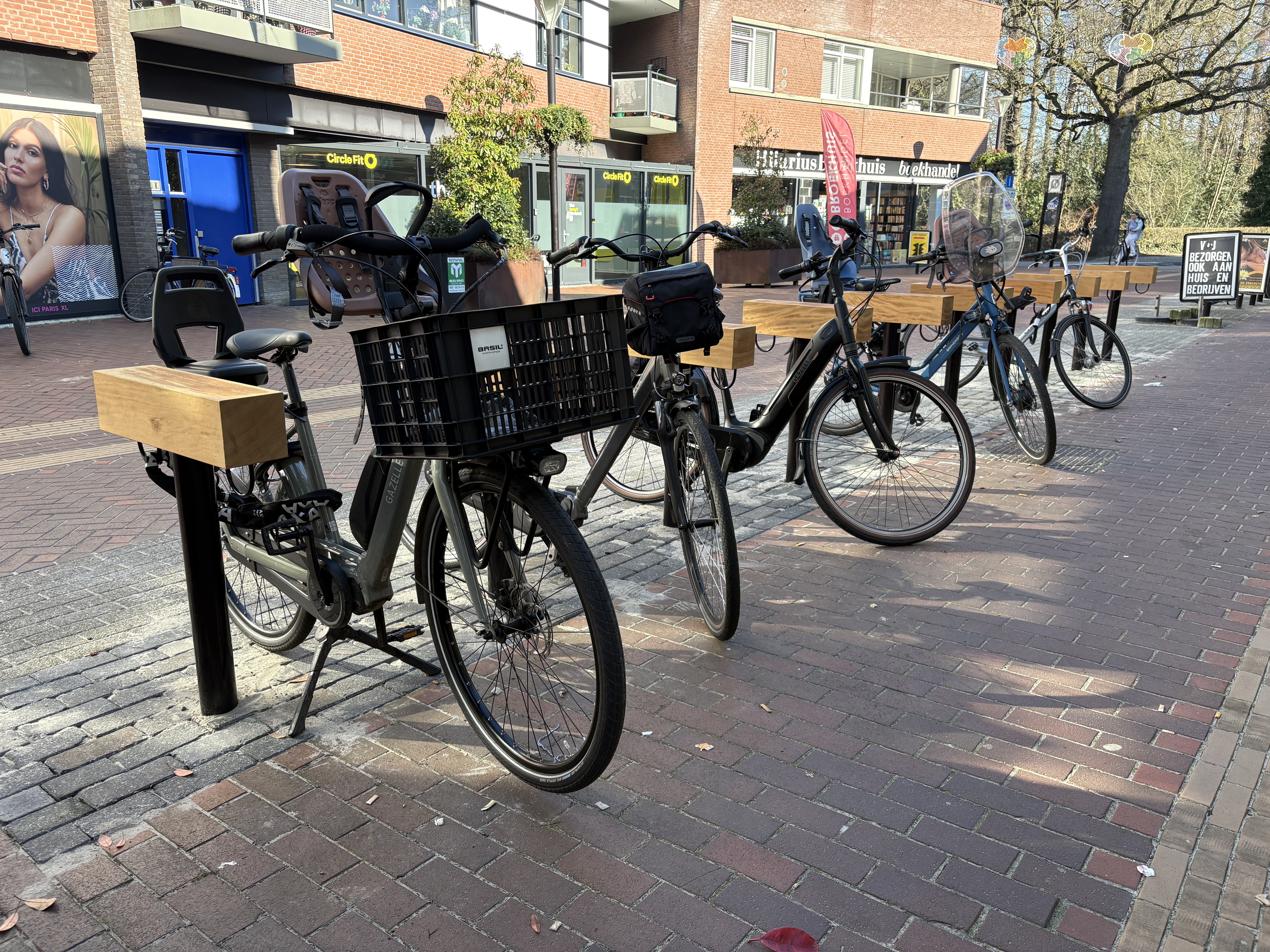 Houten fietsblokken